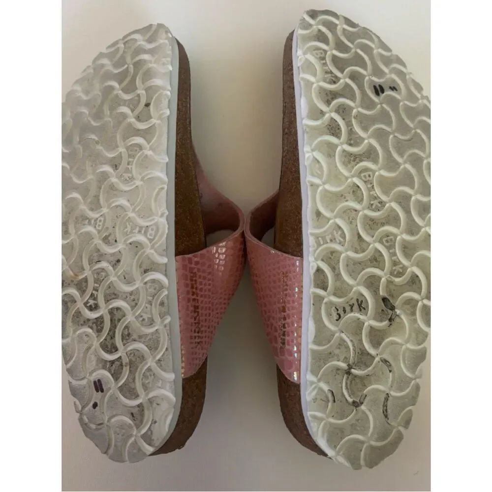 Birkenstock Pink Snake-Print Gizeh Thong Sandal Size 6 - Picture 7 of 8